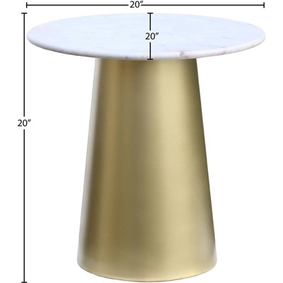 Sorrento 20" Round Marble Top Gold End Table