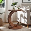 Hommoo C-Shaped Sofa Side Table with Carving Texture, Slide-Under End Table - 4 of 4