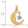 Black Bow Jewelry 14k Yellow and White Gold Moon Face and Dangling Star Pendant - image 2 of 4