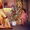 Artificial Christmas Tree With Warm White LED Lights- 3Ft Fiber Optic-Like Flocked Tree  for Home, Shops, Party and Holiday Christmas Decoration - 2 of 4