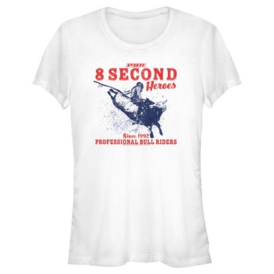 Juniors Womens Professional Bull Riders 8 Second Heroes T-shirt - White ...