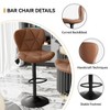 PAGED Swivel Bar Stools Set of 2, Faux Leather Upholstered Counter Stools with Adjustable Height, Dining Chairs for Kitchen Island - 3 of 4
