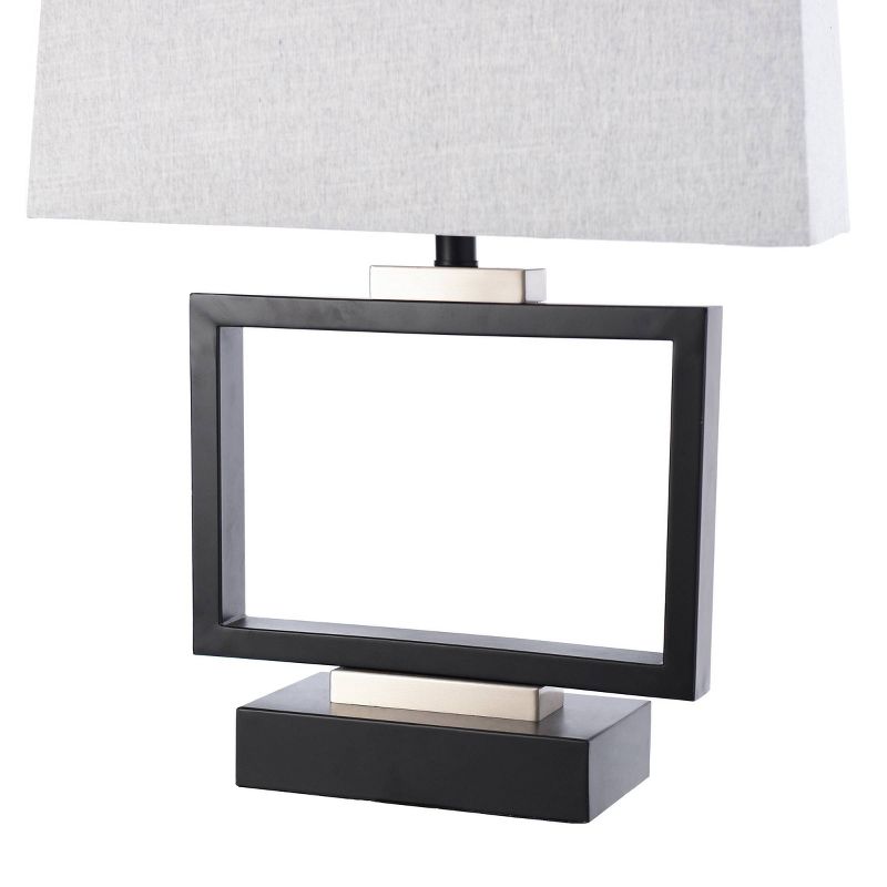 Logan Open Design Table Lamp with Fabric Shade Black/Gray - StyleCraft, 4 of 8