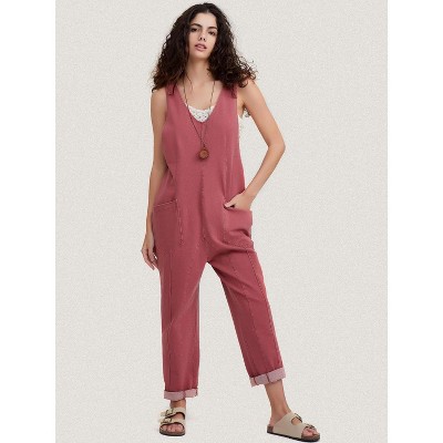 EXLURA Womens High Roller Denim Bib Jumpsuits Casual Loose Overalls Baggy Jeans Romper with Pockets Outfits