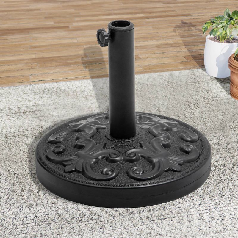 28.83lbs Patio Market Umbrella Circular Base Holder Filled with Concrete/Cement - Crestlive Products, 2 of 7