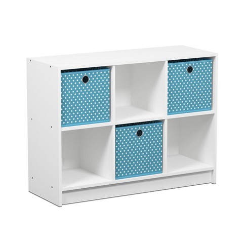 Furinno Basic 3x2 Bookcase Storage W/bins, White/light Blue, 99940wh ...