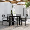 vidaXL Dining Set Black Powder-Coated Steel, PVC Hollow Rattan, Glass - 31.5" Table Length 4 Items - 2 of 4