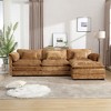 112.2'' Modern L-Shaped Sectional Sofa with Movable Pedals, Detachable Armrests, and Chenille Fabric - 3 of 4