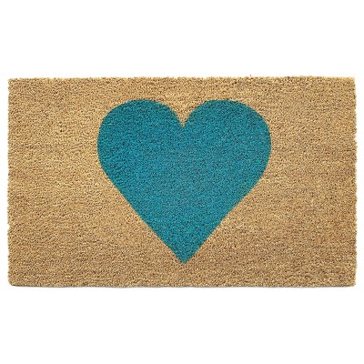 Calloway Mills AZ106751729 Heart Doormat (Turquoise 17 In. x 29 In.)