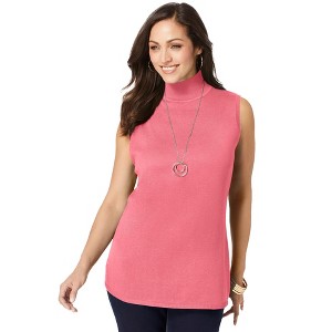 Jessica London Women's Plus Size Fine Gauge Mockneck Sweater - 1 of 4