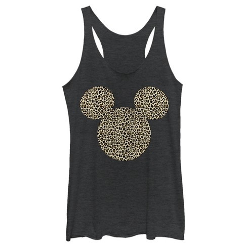 Women's Mickey & Friends Cheetah Print Mickey Mouse Logo Racerback Tank Top - image 1 of 4