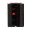 FUFU&GAGA Black Double Glass Door Corner Cabinet Display Cabinet with Built-in Adjustable Lighting - 3 of 4