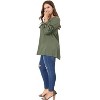 Agnes Orinda Women's Plus Size Tie Tassel V Neck Hollow Bowknot Long Sleeve Casual Blouses - 4 of 4