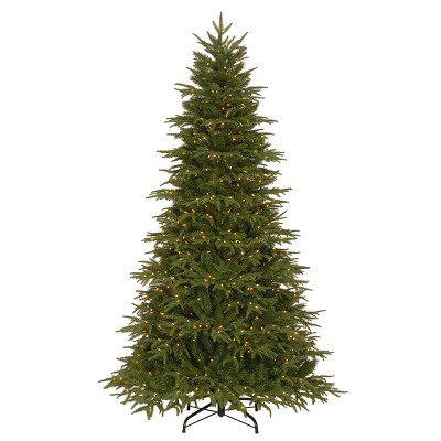 National Tree Company 7.5' PreLit Feel Real Northern Fraser Hinged Tree with 800 Clear Lights 3011 Tips
