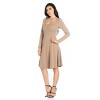 Womens Long Sleeve Knee Length Skater Dress - 24seven Comfort Apparel™ - 2 of 4