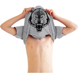 Youth Ask Me About My Wolf Awesome Flip Shirt for Kids - Crazy Dog Youth T Shirt - 1 of 4