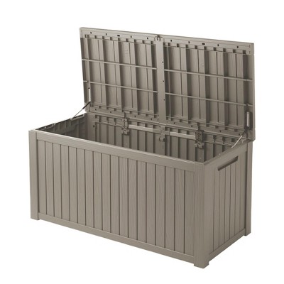 BI&SEA 180 Gallon Waterproof Deck Box-064,Lockable Resin Storage Box for Patio Furniture Cushions Garden Tools and Outdoor Delivery Storage