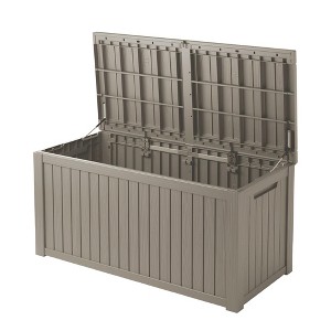 BI&SEA 180 Gallon Waterproof Deck Box-064,Lockable Resin Storage Box for Patio Furniture Cushions Garden Tools and Outdoor Delivery Storage - 1 of 4