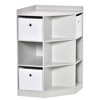 HOMCOM Wooden Kids Cabinet Freestanding Corner Storage Drawer Toys Clothes Books Organizer Dresser Children Bookcase Display Shelf Wardrobe for Bedroom with Anti-toppling Hardware Drawers - 4 of 4