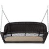 HomeStock Espresso Wicker Porch Swing - 3 of 4