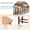 CAVINAS Handwoven Sea Grass Bar Stools Set of 3,26"  Counter Stools with Solid Rubberwood Leg,Rustic Barstools for Kitchen Counter,250lb Capacity - 4 of 4
