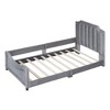Twin-Size Upholstered Daybed with a Traditional Striped Design Headboard - 2 of 4