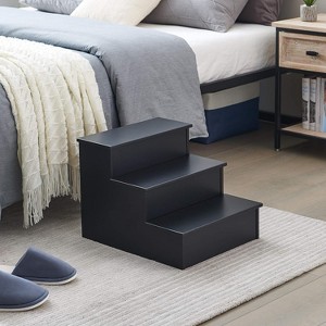 Kings Brand Furniture – Darien 3 Step Wood Step Stool for Adults or Kids, Dog Stairs - 1 of 4