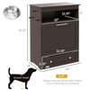 DSVIMOY Pet Feeder Station, Storage Cabinet Dog Food Storage Container with Raised Dog Bowls and Hanger, Brown, 24"*14"*32.25" - 3 of 4