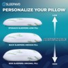Sleepavo Adjustable Shredded Memory Foam Pillows Queen Size Set of 2 - Extra Soft Cooling Bed Pillows for Sleeping - 2 Pack, Rayon Derived from Bamboo - 2 of 4