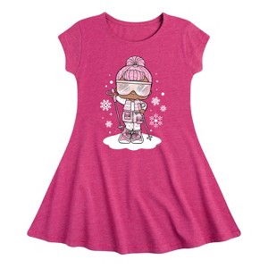 Girls' - Lol Surprise! - Snowbunny And Snowflakes Fit & Flair Cap Sleeve Dress - 1 of 2