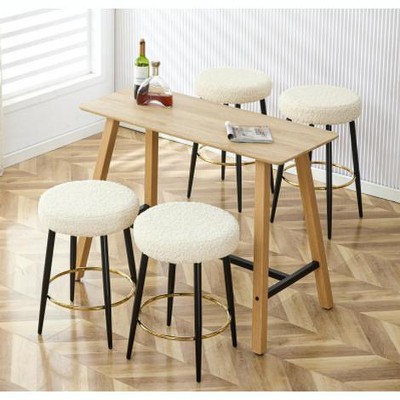 CAVINAS 24"Counter Height Bar Stools with Faux Leather Upholstery,Set of 2,Modern Counter Stools,Chic Barstools for Kitchen&Dining Room