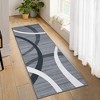 Modern Area Rug Machine Washable Wavy Circles Design Rug Geometric Floor Carpet - 2 of 4