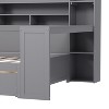 Sapphtopaz Wooden Daybed with Storage Shelves 2-Drawers Storage Study Desk Multi-functional Bedroom Furniture - 3 of 4