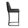Vipbear Counter Height Bar Stools Set of 2, 25.6" H Barrel Upholestered Faux Leather Barstools with Back and Metal Frame for Kitchen Island - 2 of 4