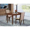 Kitchen Table Set with Chairs - 3 Piece Dining Set, Linen Fabric, Butterfly Leaf Table - 2 of 4