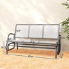 3-Person Outdoor Patio Glider Bench, Porch Glider Swing with 3 Seats, Breathable Mesh Fabric, Metal Frame - 3 of 4