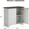 coucheta Fluted Sideboard Buffet Cabinet with Storage, Modern Wood Accent Cabinet with Shelves, Console Table for Kitchen, Dining, Entryway, Hallway - 2 of 4
