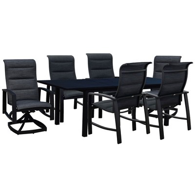 Courtyard Casual Santorini 7 pc Extension Mixed Dining set