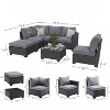 NAYSAYE Patio Chaise Lounges Modular Sectional Sofa Set with Cushions and Coffee Table for Outdoor

, Gray, 25.2"*25.2"*13.6" - 2 of 4