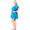 HAPPY BAY Women's Beachwear Bathing Suit Wraps Summer Loose Swimsuit Cover Ups Mini Caftan X-Large-XX-Large Blue Tie Dye Design - 3 of 3