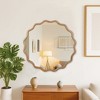 Whisen 36" Wavy Round Decorative Mirror, Solid Wood Frame, Entryway - 3 of 4