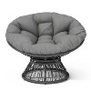 Dexmalle Ergonomic Wicker 360°Swivel Chair with Cloud Thick Density Fabric Cushion - 3 of 4