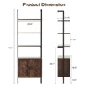 6 Tier Wall Mount Ladder Bookcase with Cabinet, Tall Open Farmhouse Ladder Shelf - 2 of 4