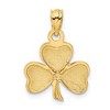 Black Bow Jewelry 14k Yellow Gold & Green Enameled Three Leaf Clover Pendant, 15mm - 3 of 4