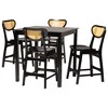 Baxton Studio Hesper Mid-Century Modern Wood and Rattan 5-Piece Pub Set - 2 of 4