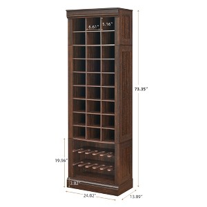 10-Tier Shoe Storage Cabinet Tall Wooden Shoe Rack Freestanding Shoe Storage Unit Ideal for entryways and living rooms - 1 of 4
