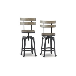 Signature Design by Ashley Furniture Lesterton Swivel Barstool, Set of 2, Light Brown/Black - 1 of 4