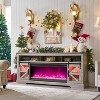 SinCiDo Fireplace TV Stand for 85" TV, w/ Sliding Barn Doors, Remote Control Adjustable 3D Fireworks and LED Lamp, w/ 42" Electric Fireplace TV Stand - 2 of 4