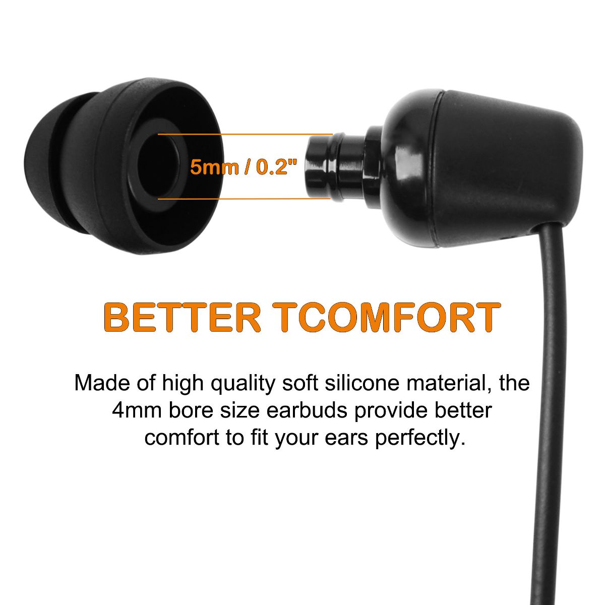 Unique Bargains Soft Silicone Noise Reduction Earbud Tips 13 x 13mm, Black 20 Pcs - thumbnail 2