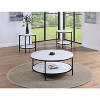 Vynxaria Modern Contemporary Round Coffee Table - Black Finish, Faux Marble Top, Lower Storage Shelf, Sturdy Wooden Furniture for Living Room - 3 of 4